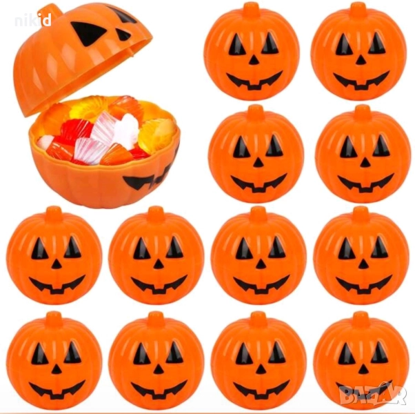 3D Тиква кутия кутийка Хелоуин Halloween за лакомства бонбони подаръчета сувенир пластмасова, снимка 1