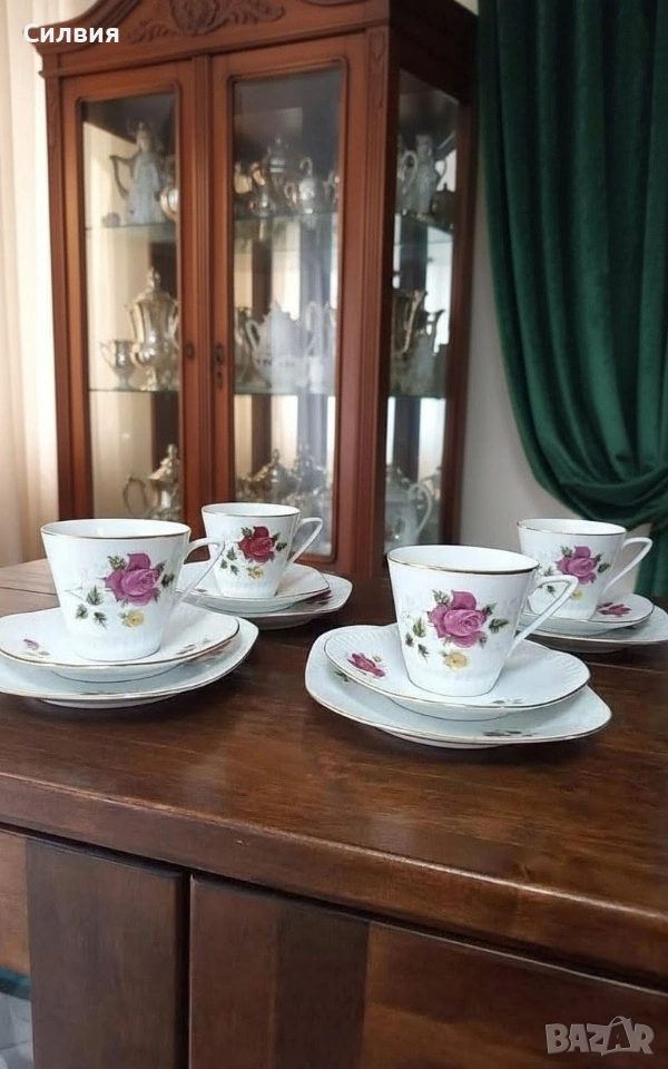 Порцеланова чаши с чинийки , снимка 1