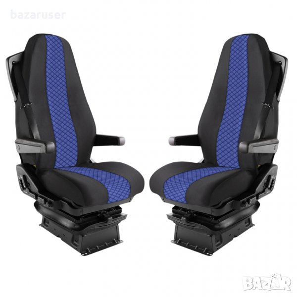 Кожена Тапицерия VolvoTrucks SS /черно със синьо, снимка 1