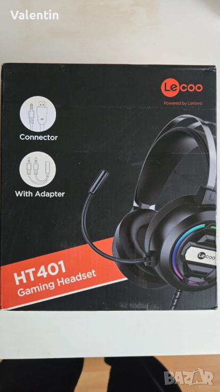 LENOVO Lecoo HT401 USB Gaming RGB Headset  (Слушалки) with MIC, снимка 1