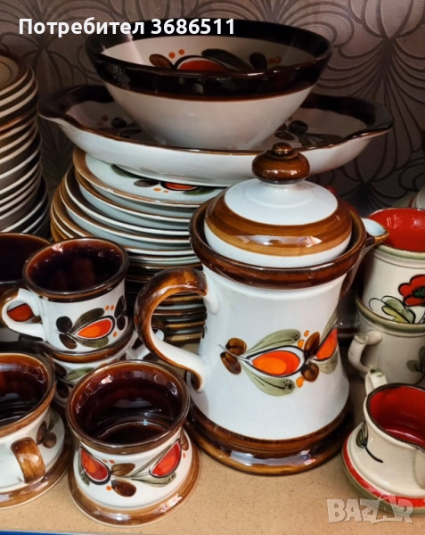 Керамика ръчно рисуван сервиз vintage 70's SCHRAMBERG, снимка 1