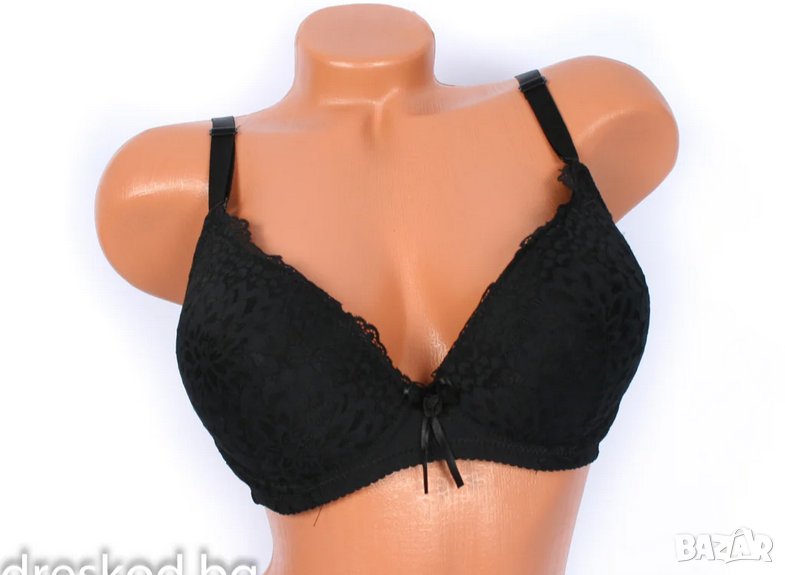 Нов черен сутиен с дантела, снимка 1