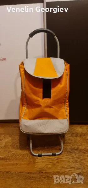 Сгъваема Пазарска чанта с колелца 80см, височина с дръжката., снимка 1