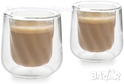 Нов La Cafetière комплект от 2 броя чаши за кафе Топлоизолационни Подарък, снимка 1