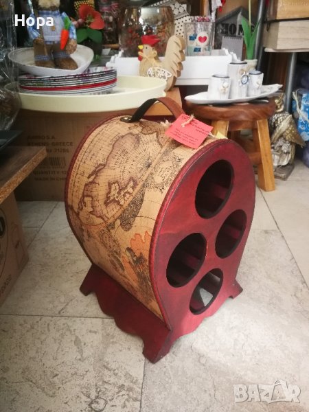 Поставка от дърво за 4 бутилки вино. Последен 1 брой. , снимка 1