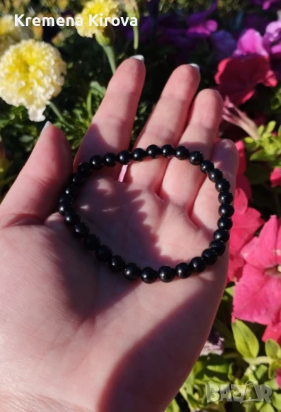 Мъжки гривни с черен турмалин. Най-силният защитен камък. Бижута Луди гъби., снимка 1
