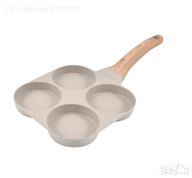  Тиган с четири сектора за яйца на очи,мраморно покритие ,индукционен ,Бежов, снимка 1