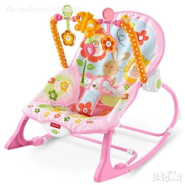 Бебешки шезлонг Fisher Price - розов, снимка 1