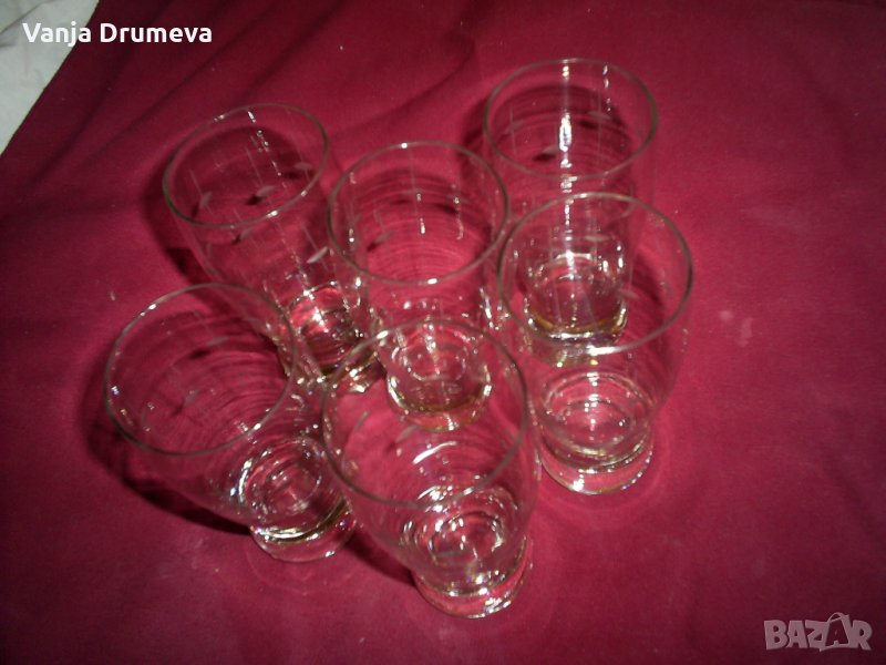 сервиз за уиски от соца от гравирано стъкло - неизползван, снимка 1