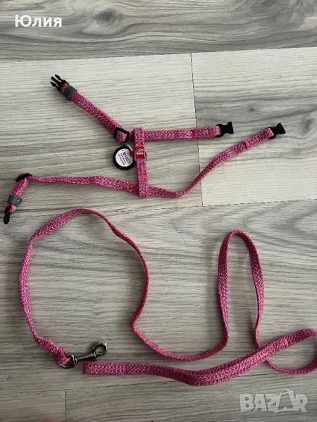 Шлейка с повод и адресник за котки, снимка 1