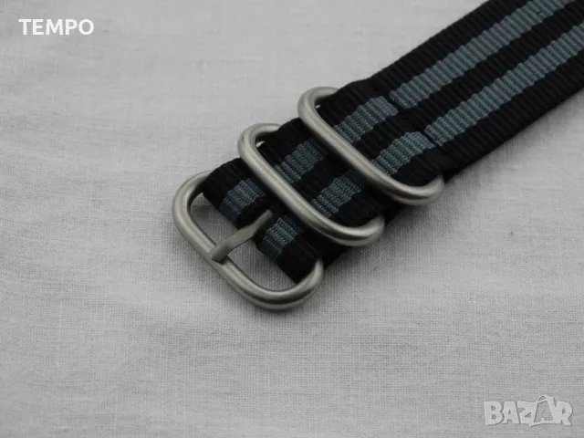 КАИШКА ZULU- ЧЕРЕН / СИВ -20мм + ПОДАРЪК, снимка 12 - Каишки за часовници - 48202633