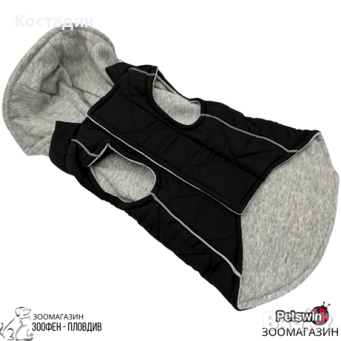 Яке за Куче- с Качулка- XS, S, M, L, XL размер- Черна разцветка- Sportive Jacket Black-Pet-Interest, снимка 2 - За кучета - 51857903