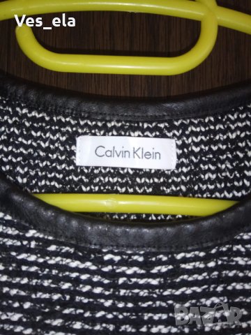 страхотна плътна блуза с джобче черно и бяло Calvin Klein, снимка 6 - Блузи с дълъг ръкав и пуловери - 27969506