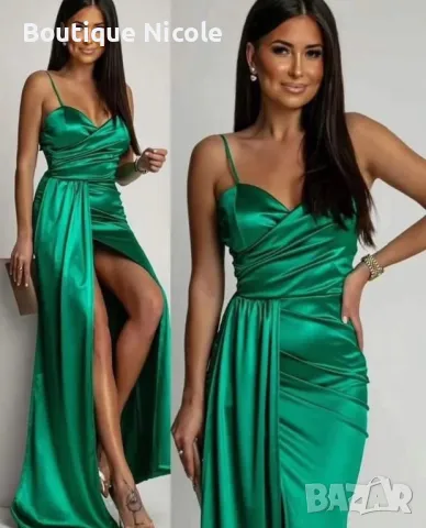 ⭐️ Отново наличен ⭐️  Любимият Ви модел официални сатенени рокли с цепка 😍  , снимка 1
