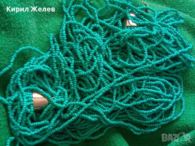 РАЗКОШНА ТЮРКОАЗЕНА МЪНИСТЕНА ОГЪРЛИЦА РЪЧНА ИЗРАБОТКА РЕТРО АРТ СТИЛ БИЖУ 47275