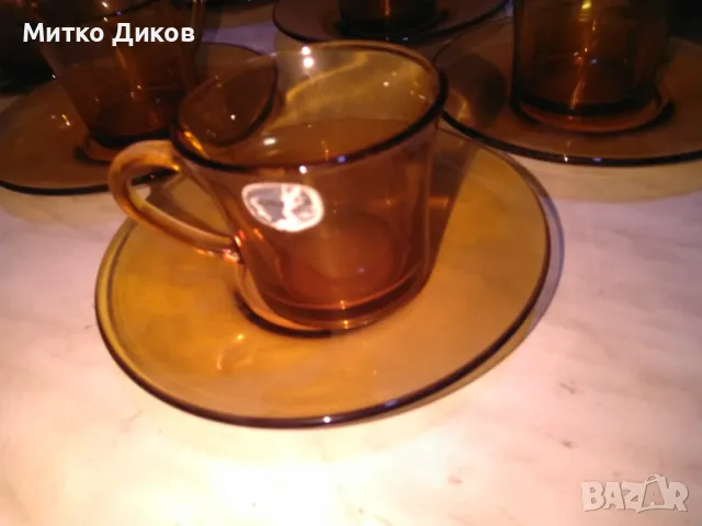 Сервиз за кафе чай 180 млл - 12 части 6 чаши фи  65 и 55мм и 6 чинийки фи 135мм Duralex Франция, снимка 5 - Сервизи - 48512397