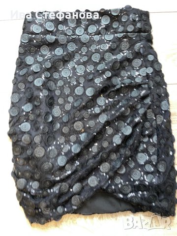 Dido Georgiev Atelier FASHION DESIGNER дизайнер нова черна елегантна официална парти коктейлна пола, снимка 6 - Поли - 43350707