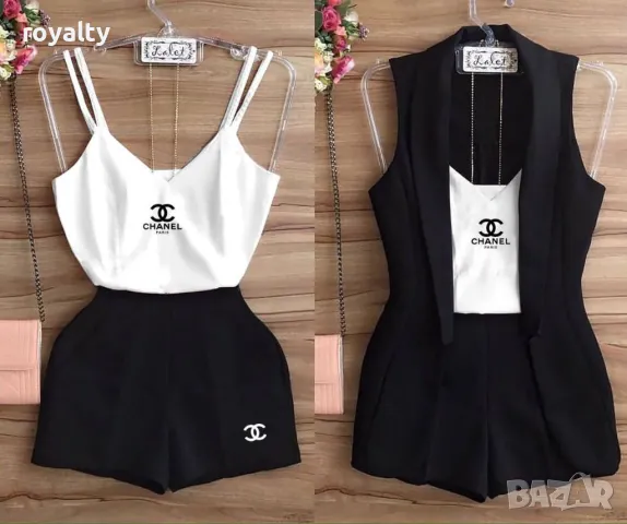 Ch🅰️nel дамски гащеризон с елек Различни цветове , снимка 2 - Гащеризони - 49200850