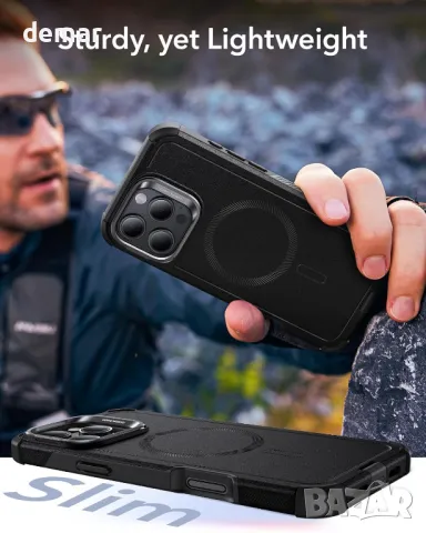 Калъф ESR за iPhone 16 Pro Max със стойка, съвместим с аксесоари MagSafe, серия Cyber, черен, снимка 8 - Калъфи, кейсове - 47449081