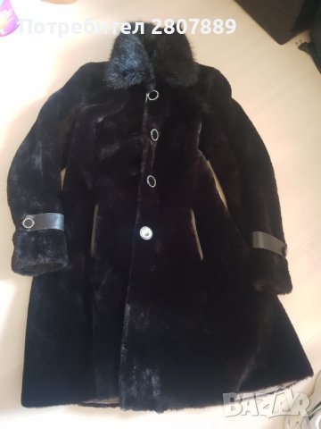 Елегантно палто естествена кожа, снимка 3 - Палта, манта - 43479625