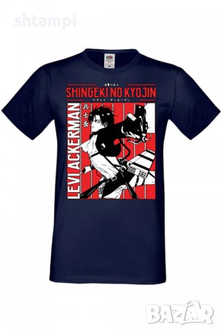 Мъжка тениска Attack on Titan Levi Ackerman,Анимация,игра,Празник,Повод,, снимка 7 - Тениски - 37948916