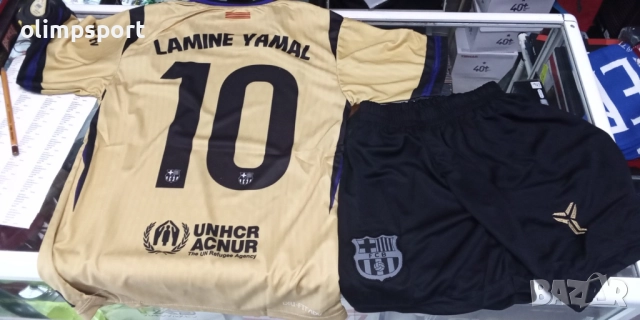 спортен екип Барселона нов тениска и шорти за дете 140 - 158см ръст Ямал спортно трико , снимка 2 - Детски комплекти - 52787482