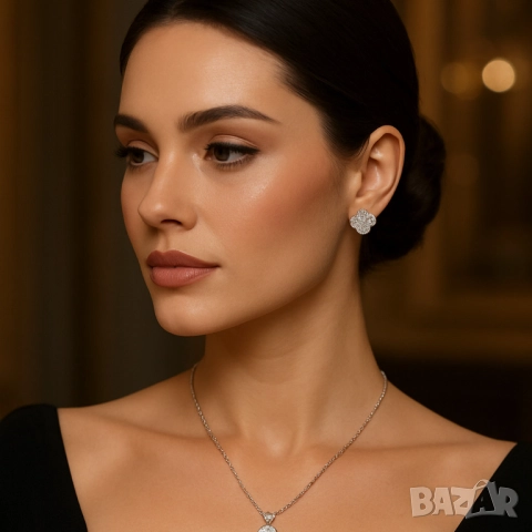 Елегантен комплект колие с обеци, снимка 3 - Бижутерийни комплекти - 51926478