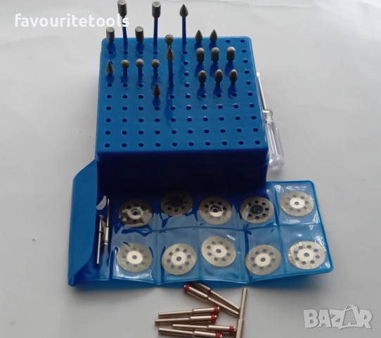 Комплект диамантен фрезери и дискове за Dremel 32 броя, снимка 2 - Инструменти за гравиране - 52805668