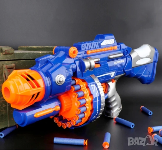   Голям детски пистолет с меки стрели 