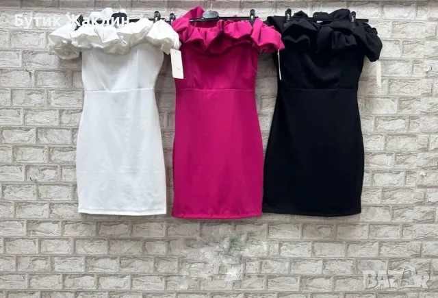 Елегантна къса рокля с ефектно деколте, снимка 1