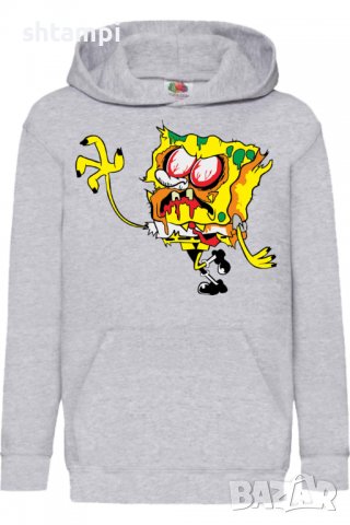 Детски Суитчър/Суитшърт SpongeBob Zombie 5,Игра,Подарък,Изненада,Забавление,Рожден Ден, снимка 2 - Детски анцузи и суичери - 38357203