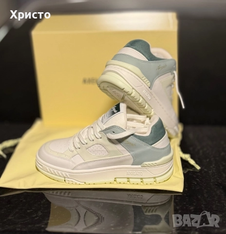 НОВО!!! Оригинални Axel Arigato Area Low – White/Green | Кутия + калъф, снимка 2 - Маратонки - 52977479