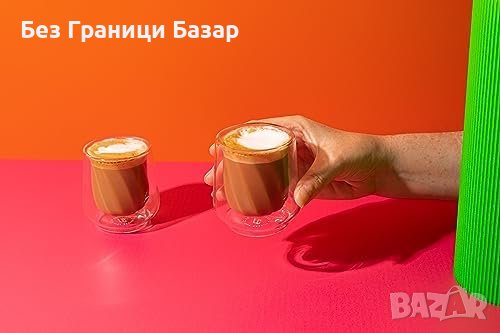 Нов La Cafetière комплект от 2 броя чаши за кафе Топлоизолационни Подарък, снимка 4 - Други стоки за дома - 43192893