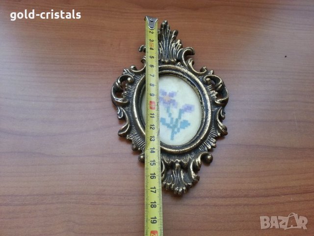 Гоблен в барокова рамка месинг бронз , снимка 2 - Антикварни и старинни предмети - 33559157