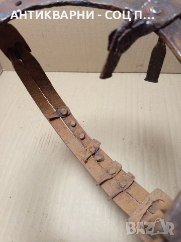 Стар Голям Ръчно Кован Капан Клюса. , снимка 3 - Антикварни и старинни предмети - 52595452