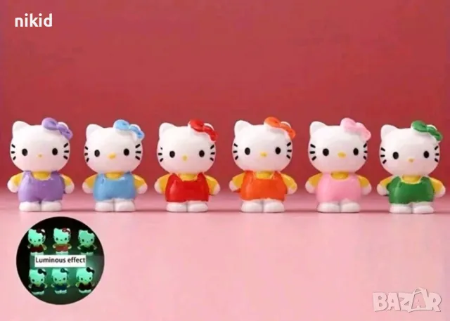 5 бр Hello Kitty Коте Кити малки Пластмасови PVC сет фигурки играчки за торта украса играчка фигурка, снимка 6 - Фигурки - 47933302