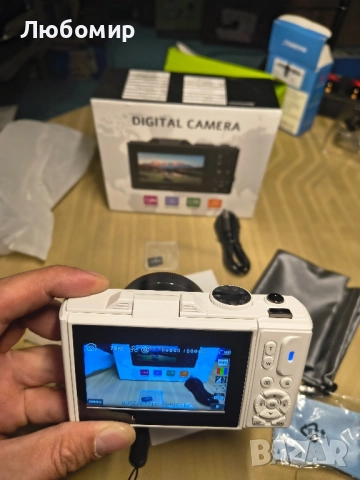 5K UHD цифров фотоапарат, 75MP 18X Zoom WiFi автофокус, малка камера с 3-инчов подвижен екран , снимка 4 - Фотоапарати - 52062227