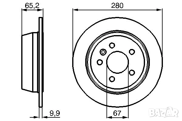Диск спирачен заден дeсен/ляв за MERCEDES V(638/2),VITO(W638) 2.0-2.8 02.96-07.03г.№ M2651P, снимка 3 - Части - 50683434