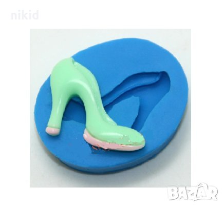 Малка дамска обувка с висок ток овал силиконов молд форма декорация украса фондан торта мъфини и др