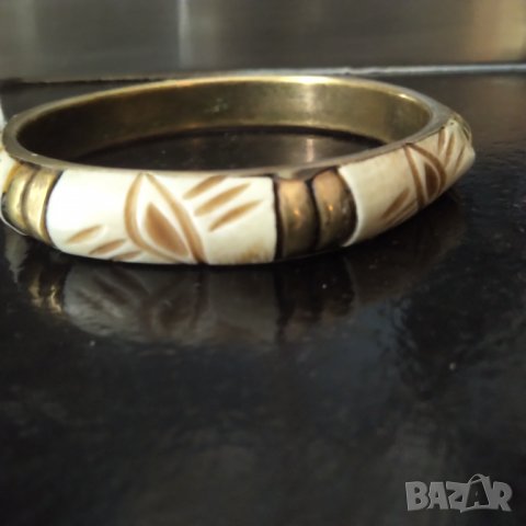 Стара гривна месинг и слонова кост НАМАЛЕНА 