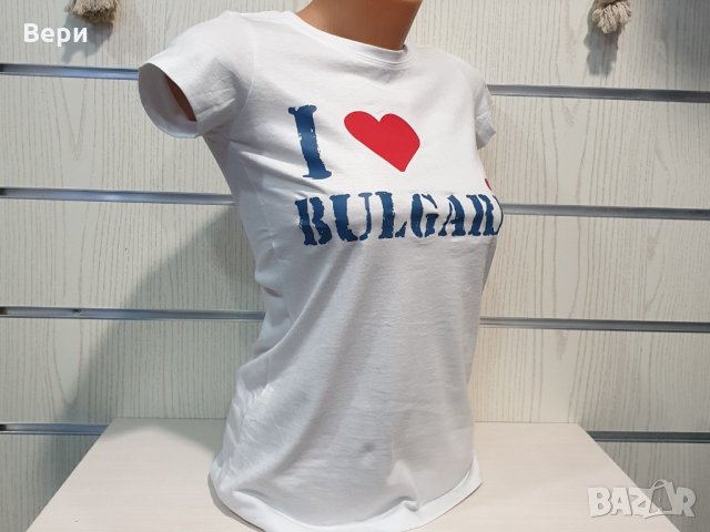 Нова дамска тениска с трансферен печат I LOVE BULGARIA , снимка 2 - Тениски - 28048717