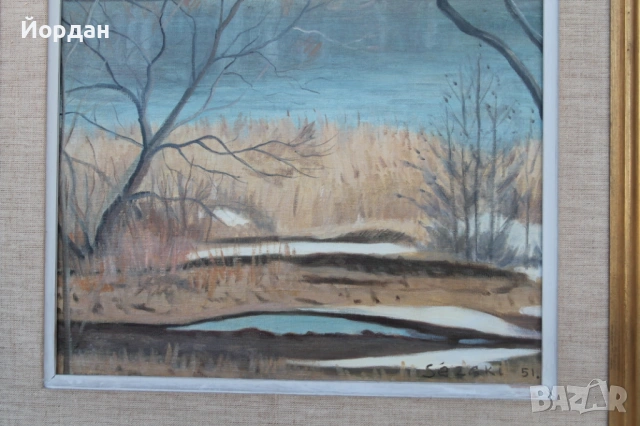 Стара картина масло върху платно, снимка 10 - Картини - 53113494