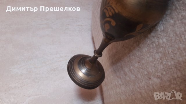 Месингова ваза , снимка 4 - Антикварни и старинни предмети - 26749784