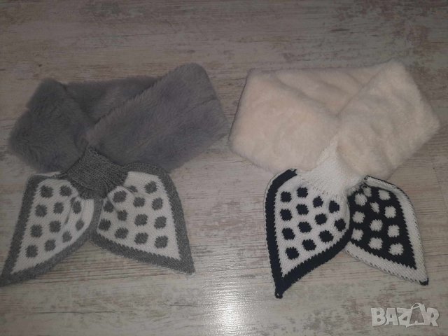 Нови - Шал/ яка с пух в два цвята, снимка 4 - Шалове - 43552290