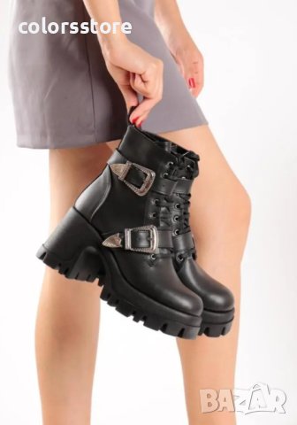 Боти на ток - черна кожа - DT60, снимка 2 - Дамски боти - 42366222