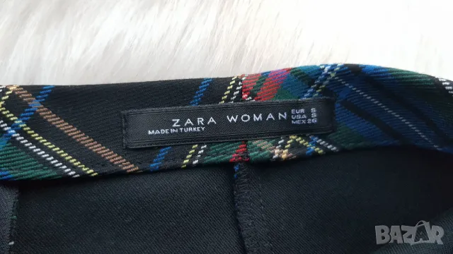 Дамска карирана пола ZARA S-M, снимка 5 - Поли - 48134519