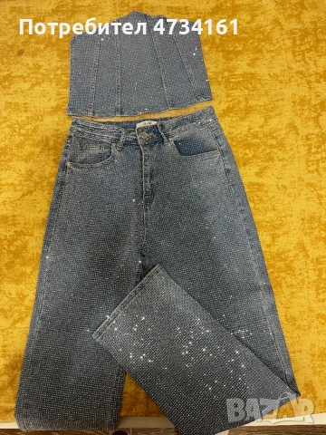 Комплект дънки с топ, снимка 2 - Комплекти - 53431307