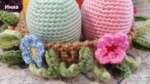 Великденски подаръци. Яйца в гнездото. Плетена играчка. Ръчно изработени., снимка 7 - Романтични подаръци - 39876074