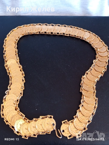 Златист колан тип Bindalli Kemeri с монети за сватби и специални поводи Турция 27109, снимка 6 - Колани - 51823559