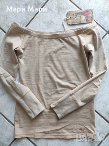 Pause Jeans блуза лодка деколте, бежов цвят, снимка 3 - Блузи с дълъг ръкав и пуловери - 26363908